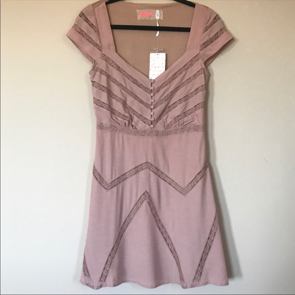 Free People Elle Mini Dress In Toasted Mink NWT - Picture 5 of 8